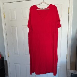Torrid Vibrant Red Dress With Side Slits
